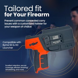 IWB Kydex Holster for Byrna SD - HD Launcher – Optic Ready – Concealed Carry - Adjustable Cant & Retention – Secure Fit – Durable & Lightweight – Made in USA (FDE, Left Hand)