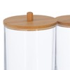 Relaxdays Plastic Container with Bamboo Lid, Organiser Cotton Pads and
