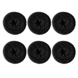 2.4 Inch Extra Small Hair Bun Maker for Kids, 6 PCS Hair Bun Donut Sock Bun Form for Girls, Mini Hair Doughnut Shaper for Short and Thin Hair (Black)