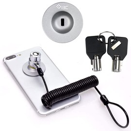 I3C Laptop Cable Lock Retractable Hardware Security Cable Lock with Anchor Plate Compatible with Laptop, Smart Phone, Tablet, and Other Electronic Products (Silver 2pack)