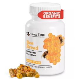 New Time Bee Bread Pastilles - Perga - Fermented Bee Pollen Organic Supplement 4.4oz/125g