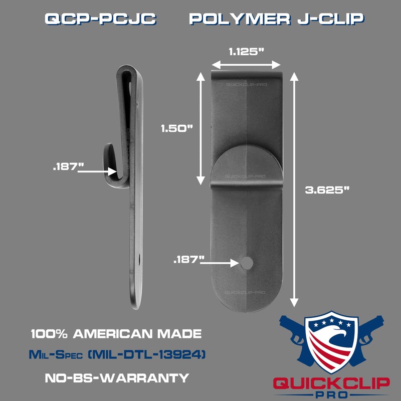 QuickClip Pro J Clips Style Holster Under The Belt Hidden