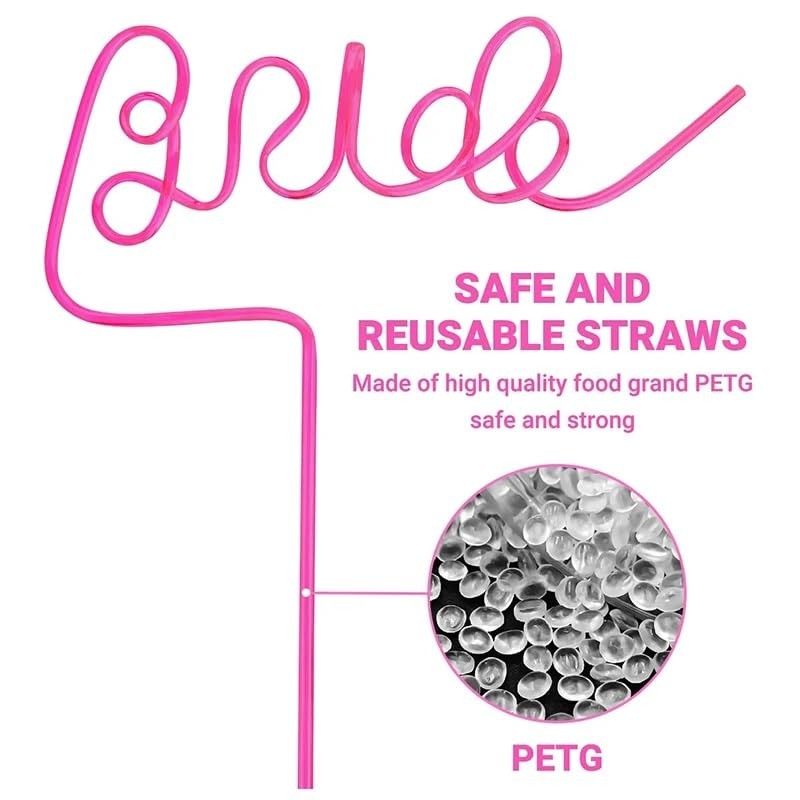 12PCS Bachelorette Party Decoration Straws Includes 1 White Large Bachelorette