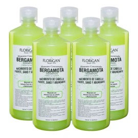 Florigan Shampoo Bergamota Florigan 1lt Crecimiento De Cabello Pack 5