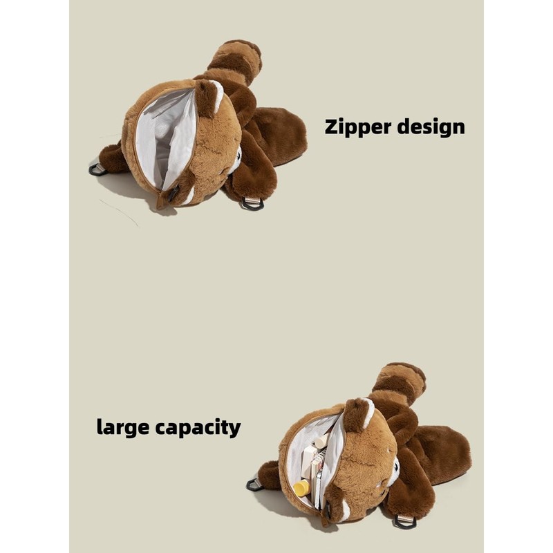 AWXZOM red panda bag Red Panda Plush Backpack cute Animal