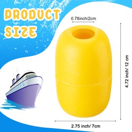 Vertintong Deep Water Fishing Float 4.72 x 2.75'' Heavy Duty Pool Buoy Float Fishing Marker 0.78 Hole for Kayak Tow Line Anchor Marker Buoy Drift Sock Replace Pool Crabbing Dock(Yellow, 24 Pcs)