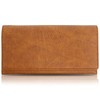 Edwin Retro Synthetic Leather Long Wallet, Embossed Logo, Synthetic Leather,
