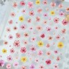 1 Sheet Dried Flower Nail Stickers 5D Embossed Nail Art