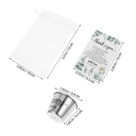 ULTECHNOVO 12 Sets Stainless Steel Shot Glasses with Elegant Thank You Cards and Storage Bags for Weddings and Special Occasions Multi Use Cocktail Cups for Guests
