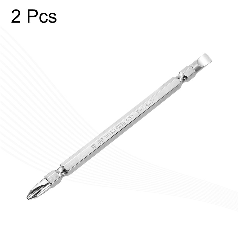 HARFINGTON 2pcs Magnetic Double Ended Screwdriver Bit 6mm PH2/SL6 5"/125mm