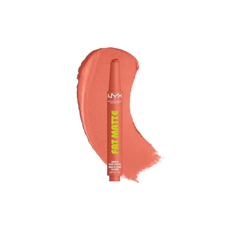 NYX Professional Makeup, Fat Matte Smooth Colour Lipstick, Soft Matte