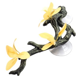 NUZAMAS Simulation of Reptile Corner Branch Terrarium Plant Decoration Fake Vines Hanging with Suction Cup for Snakes Amphibian Bearded Dragons Lizards Frogs Geckos