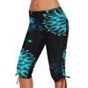 Urchics Womens Plus Size Rash Guard Capris Long Swim Shorts