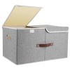 TYEERS Extra Large Collapsible Storage Bins with Lids and Compartments,