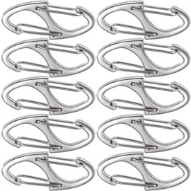 Alpinleux 10 Pcs Zipper Clips Anti Theft Deterrent, Dual Opening Zippers Pull Replacement, Zipper Locks for Backpacks, Camping, Suitcases (Silver)