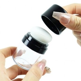 ( ) Puff-integrated makeup powder container, transparent container, portable travel powder container, travel powder container, powder portioning for portability / ( )퍼프일체형 메이크업 파우더공병 투명용기 휴대용 여행파우더분통용기 여행용파우더공병 파우더소분휴대