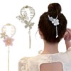 Cute Flower & Tassel Decor Hair Clips, 3 Counts/set Elegant