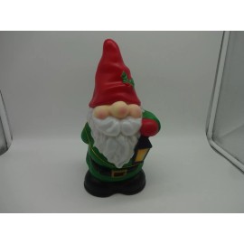 Holiday Time Christmas 11" Blow Mold Tabletop Gnome Lights Up Red Hat New