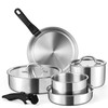 E-far 9pcs Stainless Steel Cookware Set, 3-Ply Pots and Pans