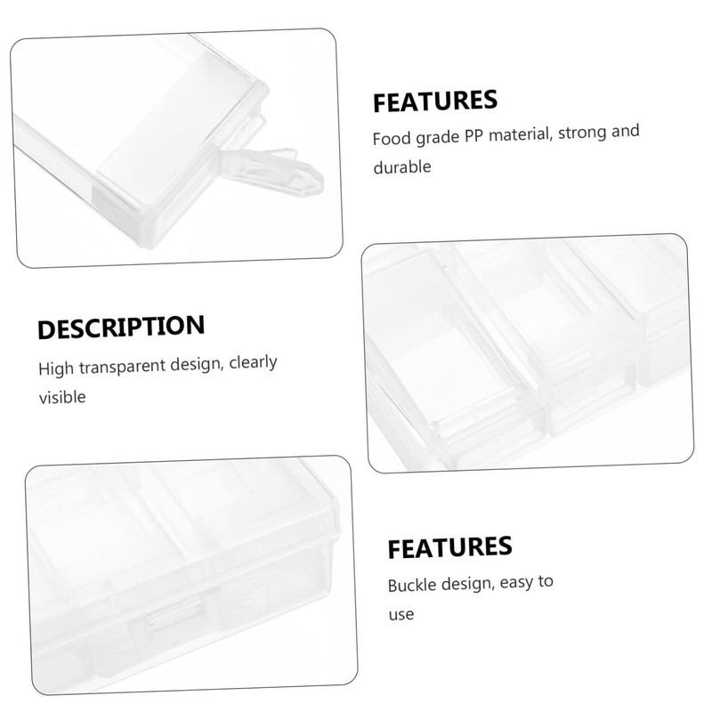 Operitacx 24grids Transparent Nail Art Organizer Box for Manicure Tools