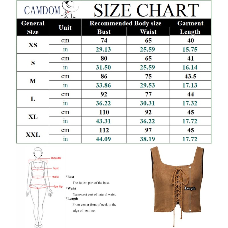 Women's Renaissance Lace-Up Vest Steampunk Gothic Vest Cosplay Costume, Double
