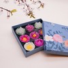 9 Assorted Big Glitter Flower Scented Tealights in a Gift