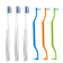 HRASY Orthodontic Toothbrush U-Shaped Soft Bristles Brush, 2-in-1 Interdental Toothbrush for Brace, Oral Detail Cleaning, 6pcs