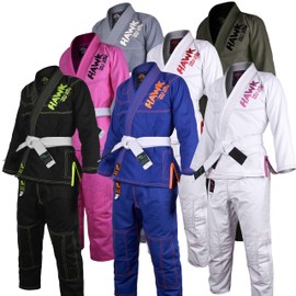 Brazilian Jiu Jitsu, Kids Jiu Jitsu Gi Children BJJ Gi Grappling Kimonos Lightweight with Free White Belt (K4, Blue)