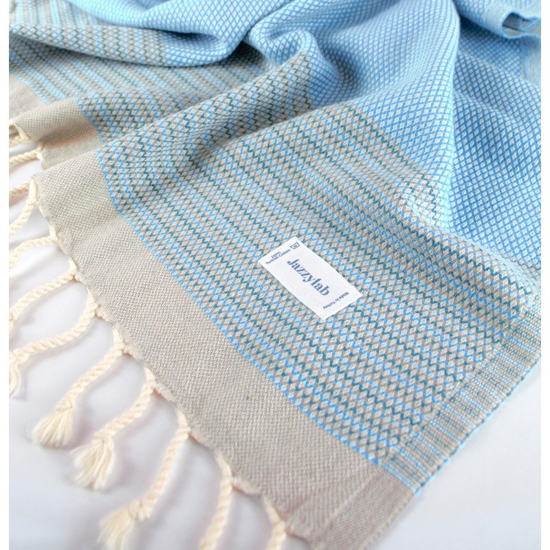jazzylab Eboard Peshtemal Hammam Towel, 100% Cotton with Fine, Small