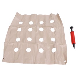 Ejoyous Anti-Decubitus Seat Cushion, PVC 16 Holes Air Cushion, Doughnut Inflatable Seat Cushion, Orthopaedic Prevention Against Pressure Sores Cushion with Inflator for Outdoor Travel, Beige