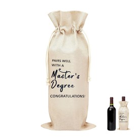 Masters Degree Graduation Him Friends Coworker Master Graduation Best Friend Masters Graduates Congratulations Wine Bag for Men Women Daughter Son Master's Graduate Gift Ideas