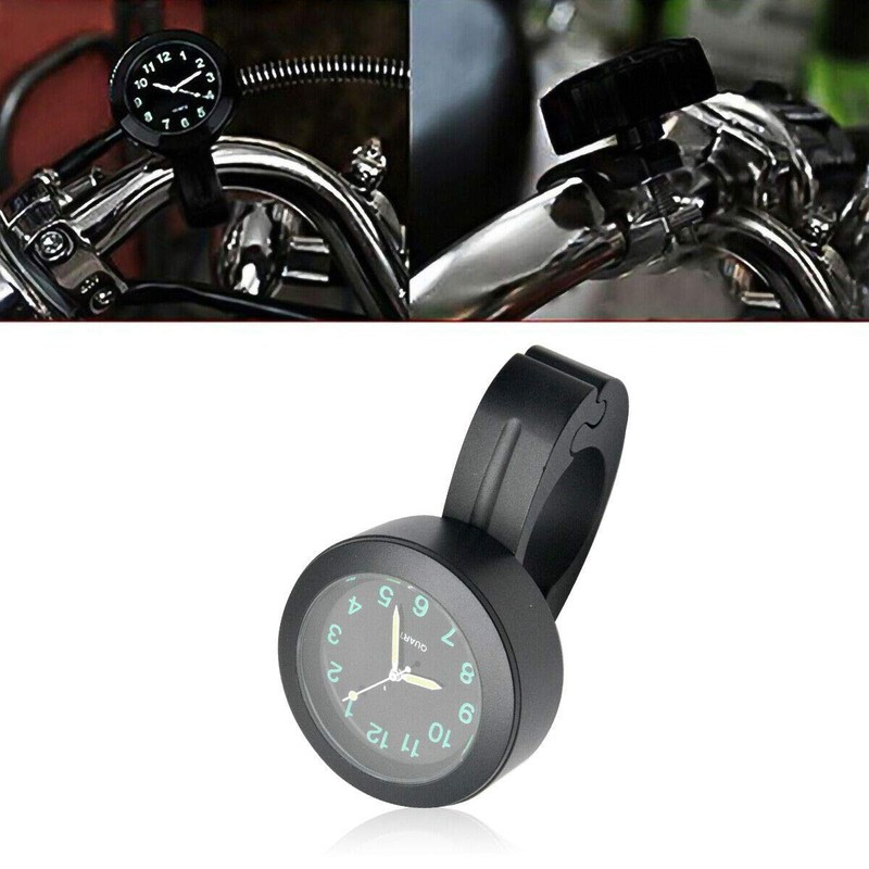 7/8" Waterproof Motorcycle Clock, Maso Universal Bicycle Handlebar Mount Clock