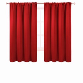 LEMOMO Red Blackout Curtains/42 x 63 Inch/Set of 2 Panels Room Darkening Curtains for Bedroom
