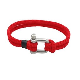 MADIOLA Pulsera de cuerda para hombre, pulsera náutica con grillete de acero para hombre y mujer. Brazalete paracord.
