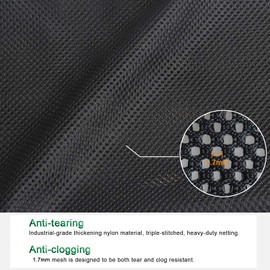 Hecaty 2 Pack 17.7" x 17.7" Pump Barrier Bag, Pond Pump Filter Bag, Black Media Bag Large Pump Mesh Bag for Outdoor Water Ponds Filters (2Pcs-17.7" x 17.7")