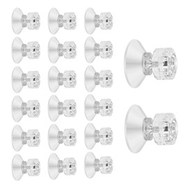 HERKINDNESS Window Suction Cups, Pack of 20 30 mm Suction Cups with Thread, PVC Suction Cup Hooks, Suction Cups with Knurled Nut, with Strong Suction Power, for Hanging Items on Windows and Mirrors