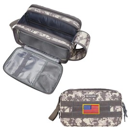 Joyflbag Toiletry Bag for Men - Extra Large Hanging Travel Toiletry Bag, Tactical Molle Dopp Kit for Men, Water-Resistant Shaving Bags for Travel - Color: ACU Camo