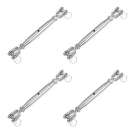 uxcell 4Pcs M12(1/2") Closed Body Jaw and Jaw Turnbuckles Wire Rope Tension, Stainless Steel Turnbuckle Adjustable Cable Tensioner for Shade Sail Clothesline, 4400Lbs Working Load Limit