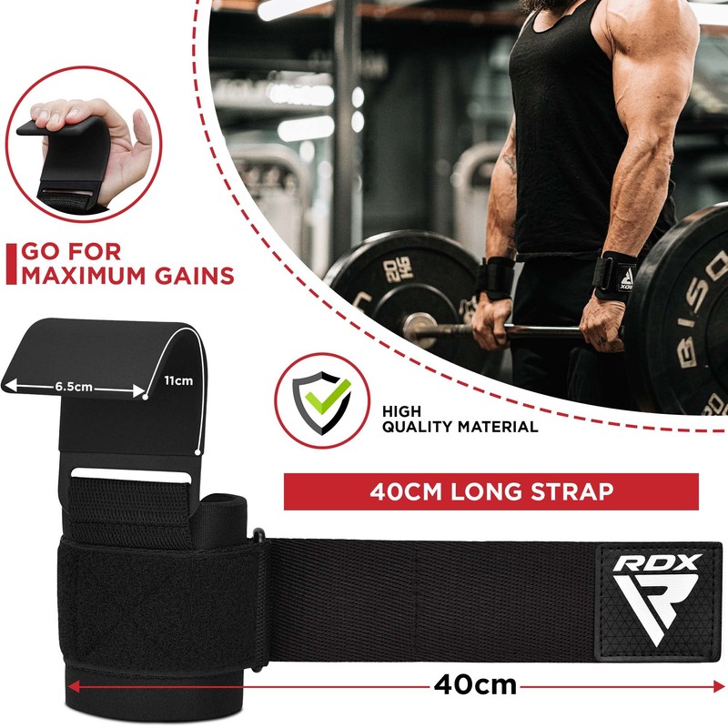 RDX Weight Lifting Hooks Straps Pair, 8mm Neoprene Padded Wrist