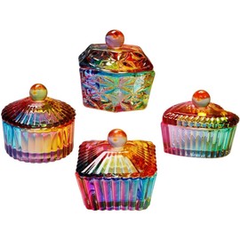 SHOWERORO Copas de Vaso Multifunción Set de 4 para Manicura Tapa para Mezclar Líquidos y Lavar Pinceles, Diseño Delicado y Estilizado para Decoración de Uñas