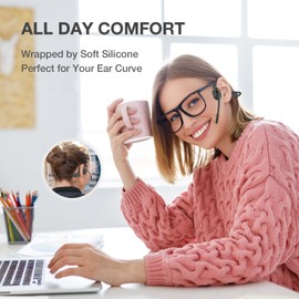 Blue Air Open Ear Bluetooth Headsets with Microphone, Wireless Computer Headphone with Mic for PC Mac Laptop, Office Home Online Class Open-Ear Headset (Gray, Headset + Dongle)