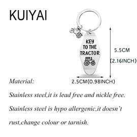 Vintage Hotel Motel Keychain Tractor Lovers Gift Farm Owner Gift Off Road Gift Transportation Vehicle Gift For Farmer (CA-KeyTTractor)