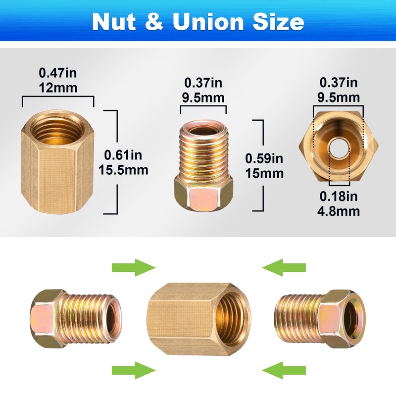 Spurtar 21 Pcs Brake Line Fittings, 3/16 Brake Line Fitting