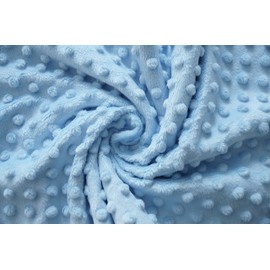 Sky Blue Minky Bubble Dimple Dot Plush Fur Fabric Polyester 58-60"
