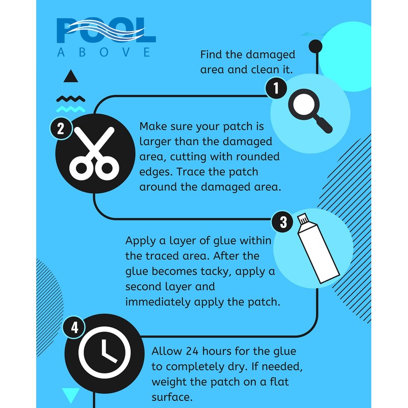 Heavy Duty Vinyl Repair Patch Kit for Above-Ground Pool Liner