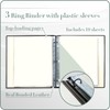 Gallery Leather 3 Ring Binder with Plastic Sleeves, Includes 10