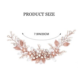GORAIS Flower Bride Wedding Hair Vine Leaf Bridal Headpiece Pearl Hair Accessories for Women and Girls