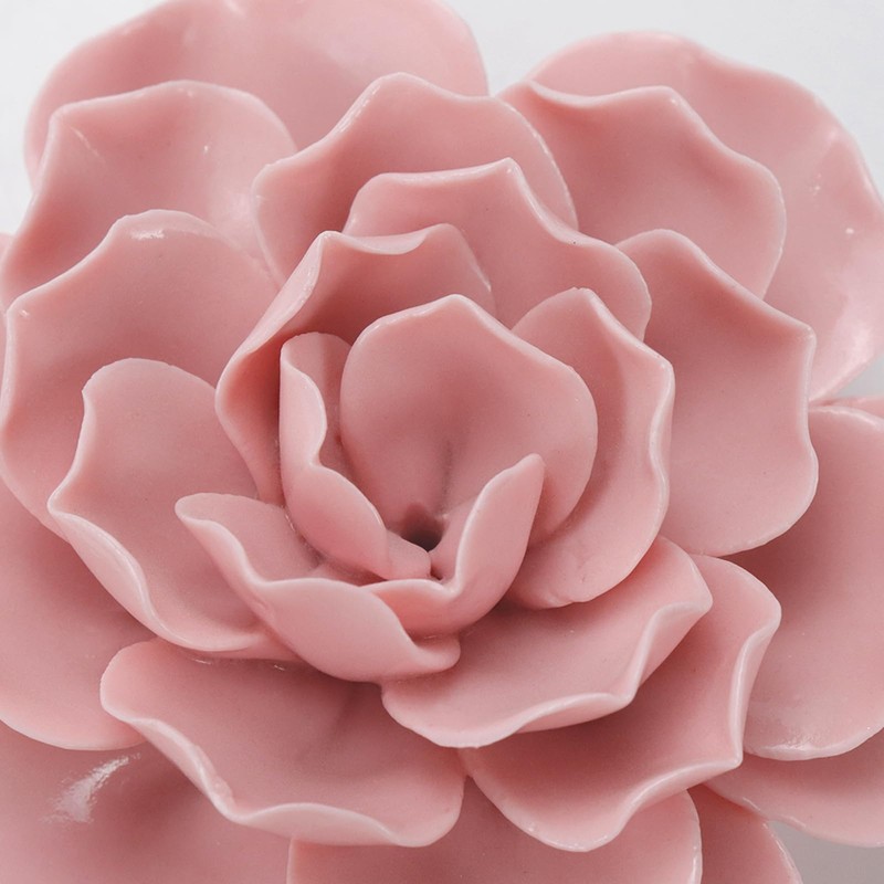 Bitray Pink Incense Holder 3.35" Dia Burner Holder Ceramic Flower