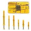150 Pcs Wall Plugs and Screws for Brick,Masonry,Heavy Duty, Plastic