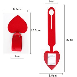 Bethany Home Bag Name Tags, Luggage Tags, Pack of 6, Heart Shape, Cute Name Tags, Suitcase, Bag Name Tags, with Belt, for Travel, Anti-lost, Easy Removal, Soft, Ultra Lightweight, Flexible,